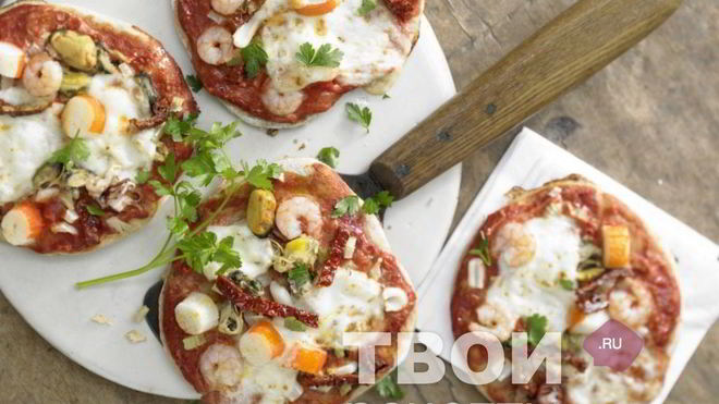 Рецепт пиццы с морепродуктами