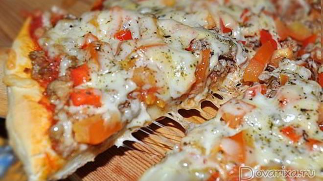 Рецепт пиццы с мясным фаршем