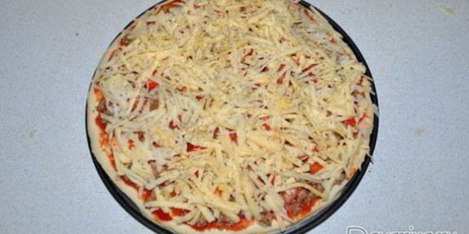 Рецепт пиццы с мясным фаршем