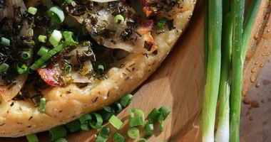 Рецепт Пиццы с зеленым луком и тимьяном