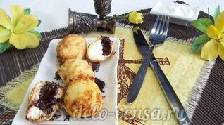 Рецепт Творожных пончиков с шоколадом