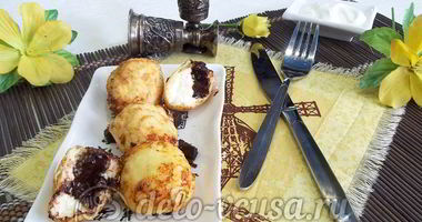 Рецепт Творожных пончиков с шоколадом