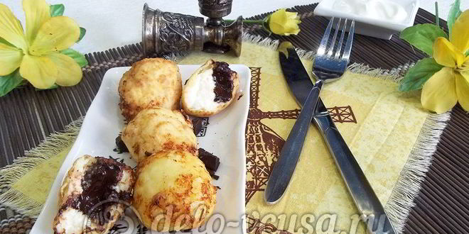 Рецепт творожных пончиков с шоколадом