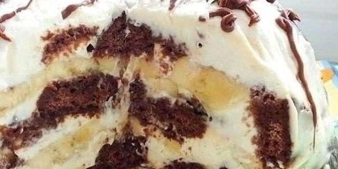 Рецепт Сметанника с бананами из пряников без запекания