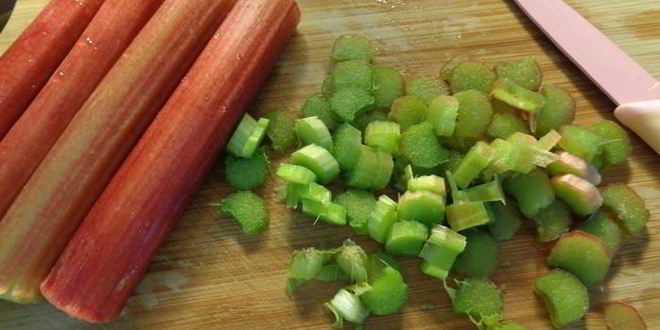 Рецепт шарлотки с ревенем, вяленой вишней и пряностями