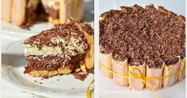 Рецепт Шарлотки с шоколадно-малиновым муссом и воздушным ванильным кремом