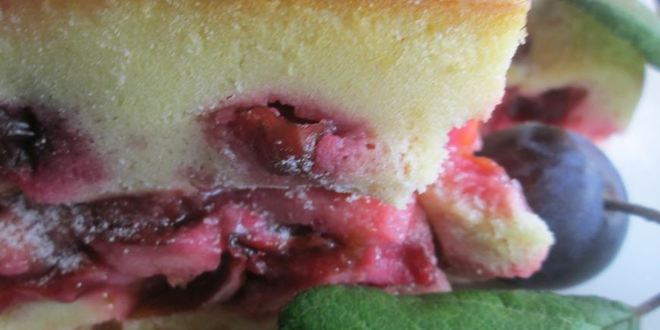 Рецепт сливовой шарлотки на сметане