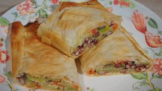 Рецепт Овощного штруделя с фасолью и паприкой
