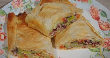 Рецепт Овощного штруделя с фасолью и паприкой