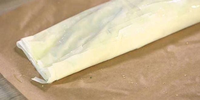 Рецепт овощного штруделя с фасолью и паприкой