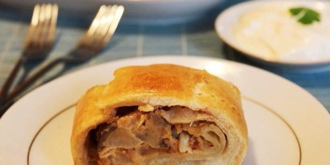 Рецепт штруделя с грушами и сыроежками