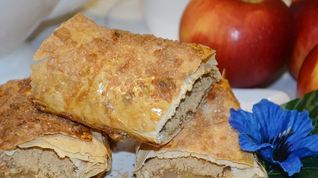 Рецепт Штруделя с яблоками из лаваша