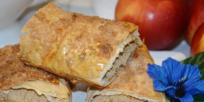 Рецепт Штруделя с яблоками из лаваша