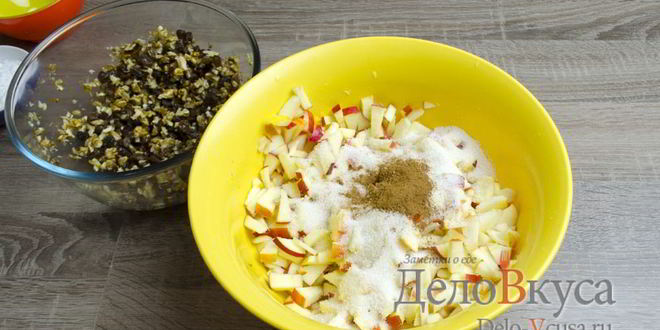 Рецепт штруделя с яблоками, изюмом и грецкими орехами