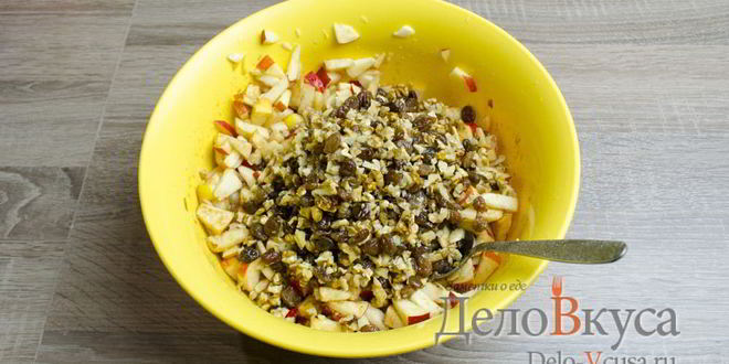 Рецепт штруделя с яблоками, изюмом и грецкими орехами