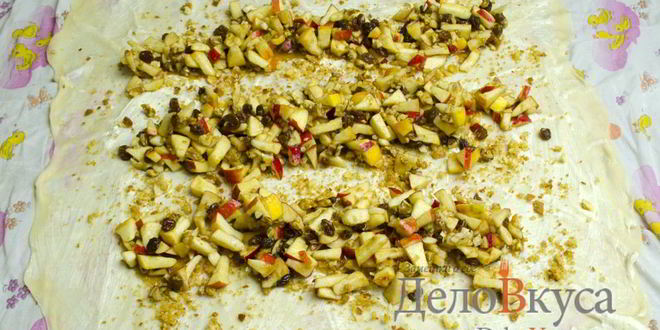 Рецепт штруделя с яблоками, изюмом и грецкими орехами