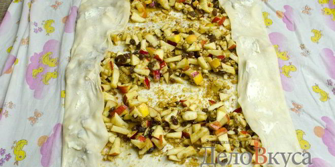 Рецепт штруделя с яблоками, изюмом и грецкими орехами