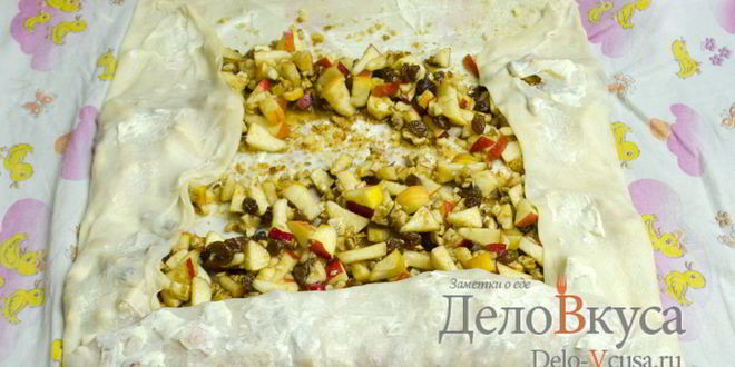 Рецепт штруделя с яблоками, изюмом и грецкими орехами
