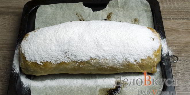 Рецепт штруделя с яблоками, изюмом и грецкими орехами