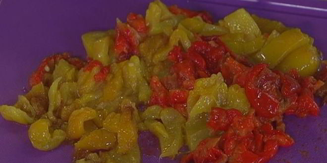 Рецепт штруделя с запеченным красным перцем и луком-пореем