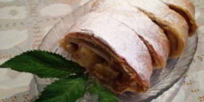 Рецепт слоеного штруделя с яблоками