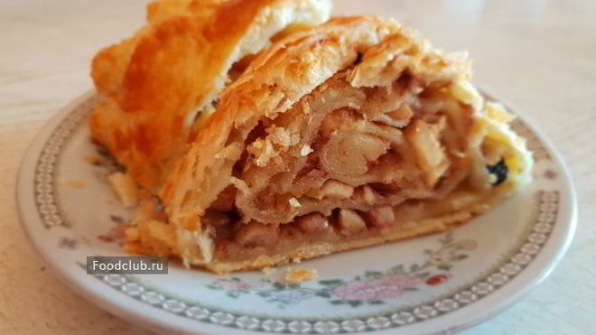Рецепт Яблочного штруделя из готового теста