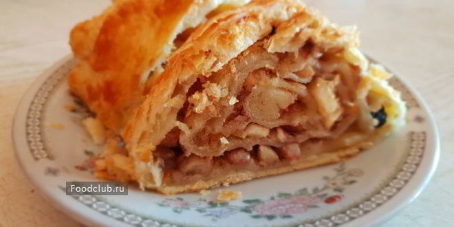 Рецепт яблочного штруделя из готового теста