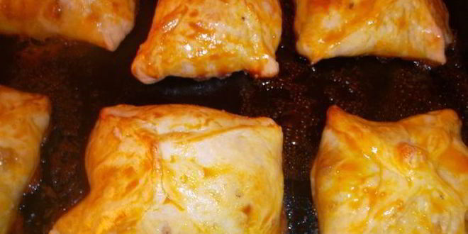 Рецепт слоеных конвертиков с персиком