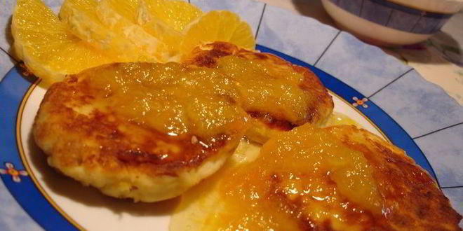 Рецепт Апельсиновых сырников с апельсиновым вареньем