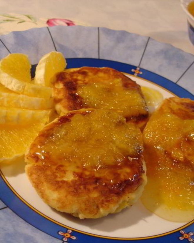 Рецепт апельсиновых сырников с апельсиновым вареньем