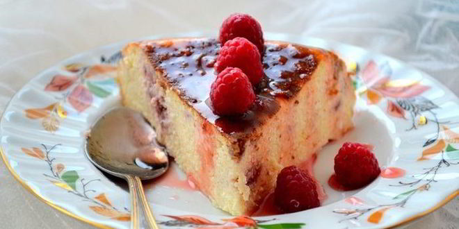 Рецепт малинового творожника