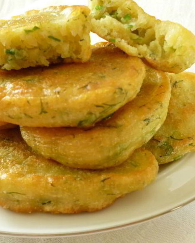 Рецепт оладушек без яиц с зеленью