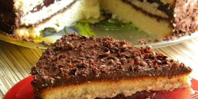 Рецепт Бисквитного торта с апельсиново-вишневым желе