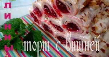 Рецепт Блинного торта с вишней