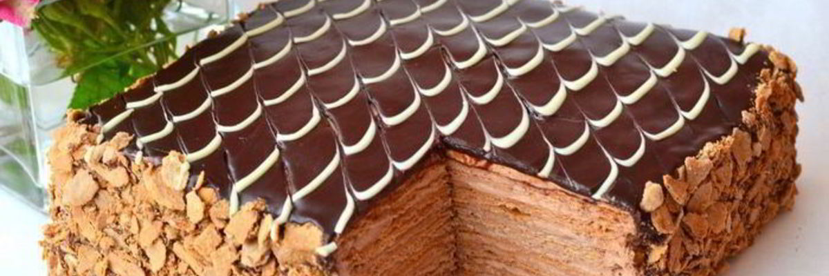 Рецепт Торта Наполеон Шоколадно-сливочный