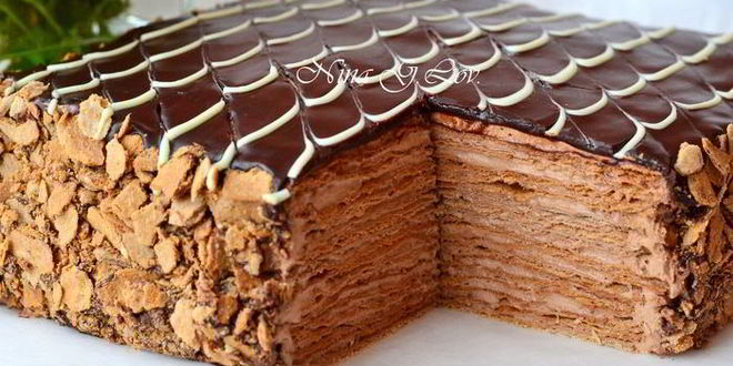 Рецепт торта наполеон шоколадно-сливочный