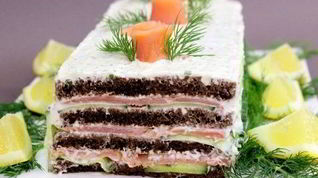 Рецепт Торта с копченым лососем