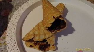 Рецепт Вафельных трубочек с заварным кремом