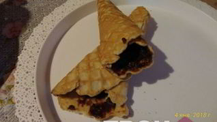 Рецепт Вафельных трубочек с заварным кремом