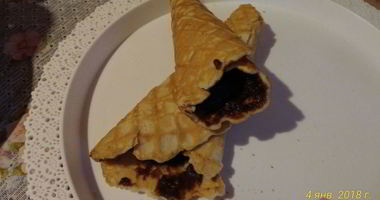 Рецепт Вафельных трубочек с заварным кремом