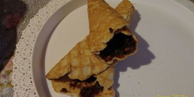 Рецепт вафельных трубочек с заварным кремом