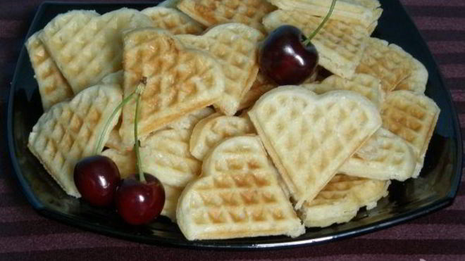 Рецепт вафель для электровафельницы сердечками