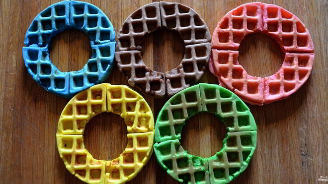 Рецепт вафель олимпийских кольца