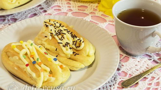 Рецепт домашних эклеров со сгущенкой