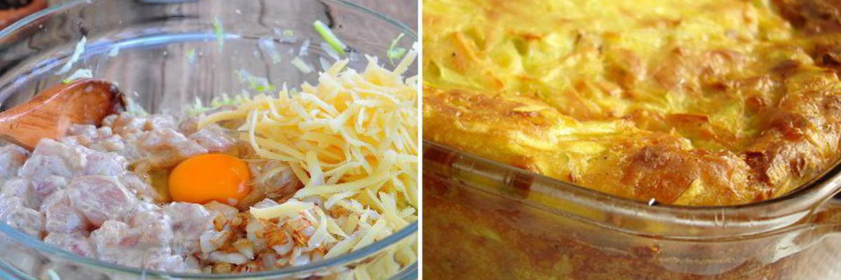 Рецепт Кабачковой запеканки с курицей и сыром