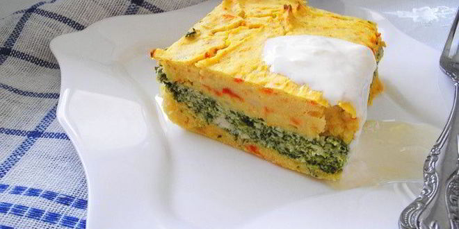 Рецепт Картофельной запеканки с курицей и шпинатом