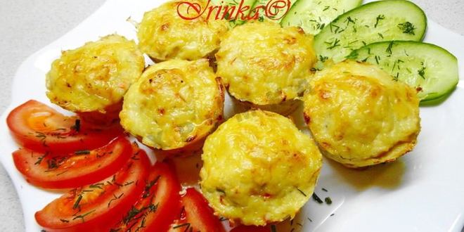Рецепт Мини-запеканок из куриного филе с творогом