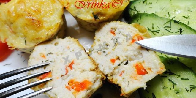Рецепт мини-запеканок из куриного филе с творогом