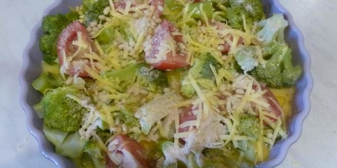 Рецепт запеканки из брокколи с кедровыми орехами