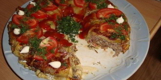 Рецепт запеканки из кабачков с фаршем